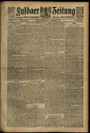 Erste Ausgabe vom Samstag, den 28. September 1912.