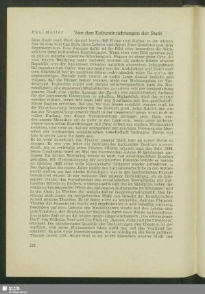 Von den Kultureinrichtungen der Stadt