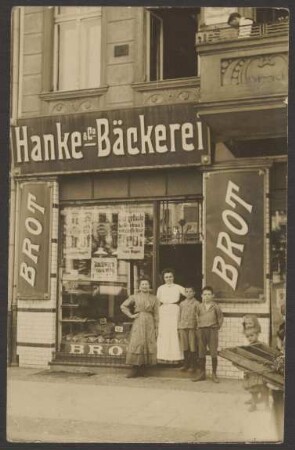 Ansichtskarte Bäckerei „Hanke & Co“, Oberbaumstraße 1