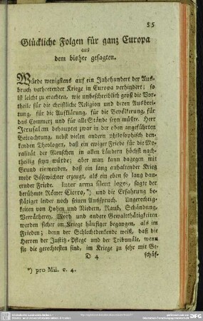 Glückliche Folgen für ganz Europa aus dem bisher gesagten
