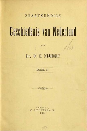 Staatkundige Geschiedenis van Nederland, 1