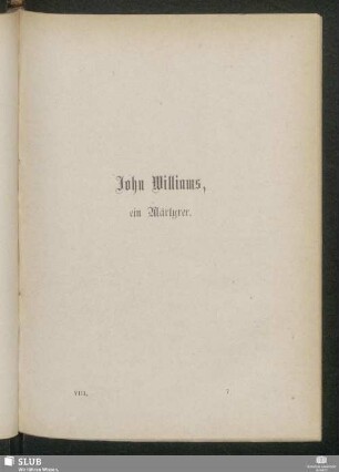 John Williams, ein Märtyrer