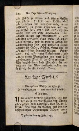 814-828, Am Tage Matthiae