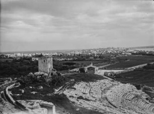 Teatro Greco : Blick über das griechische Theater nach Syrakus
