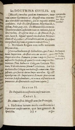 Sectio II. De Reipublicæ constitutione conservatione.