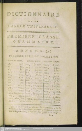Dictionnaire De La Langue Universelle