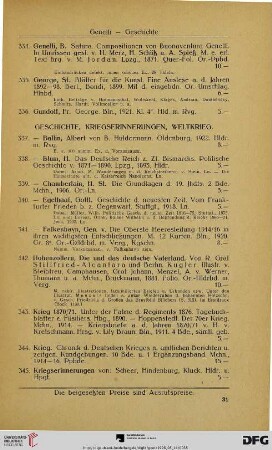 Geschichte, Kriegserinnerungen, Weltkrieg (Nr. 337-359)