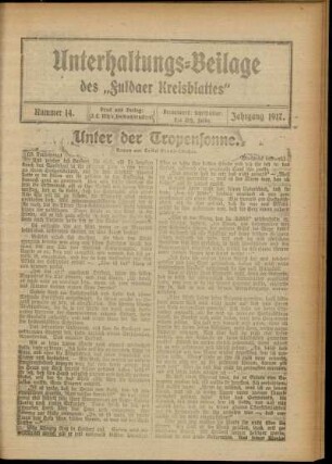 Ausgabe vom Sonntag, den 08. April 1917.