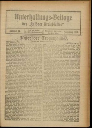 Ausgabe vom Sonntag, den 08. April 1917.