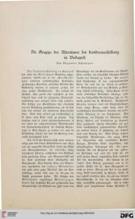 Die Gruppe der Altertümer der Landesausstellung in Budapest
