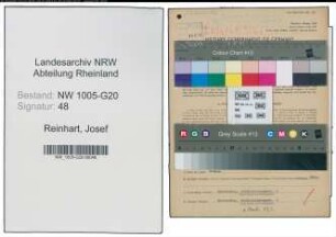 Entnazifizierung Josef Reinhart , geb. 18.05.1897 (Techn.Angestellter)
