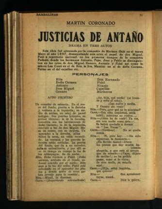 Justicia de antaño : drama en tres actos