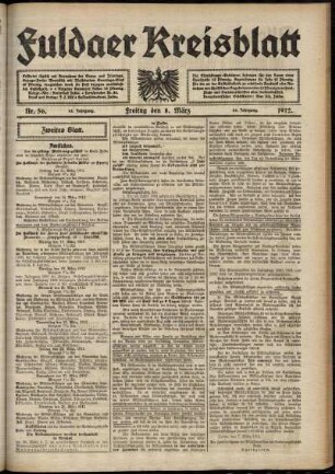 Zweite Ausgabe vom Freitag, den 08. März 1912.