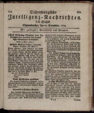 Sonnabends: den 24. December 1774.