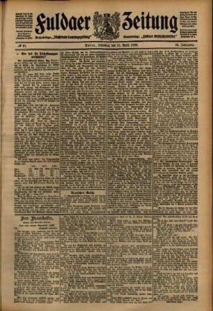 Ausgabe vom Dienstag, den 21. April 1908.