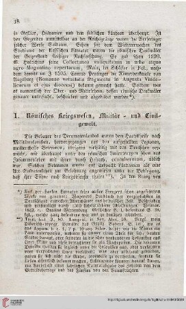 1: Römisches Kriegswesen, Militär- und Civilgewalt