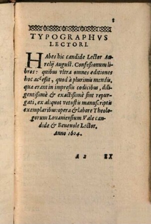 D. Avrelii Avgvstini Hipponensis Episcopi, Confessionvm Libri Tredecim