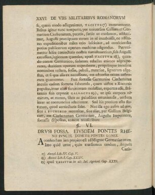 §. VI. Drusi Fossa. Eiusdem Pontes Rheno Iuncti. Domitii Pontes Longi