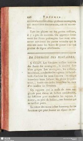 De l'origine des fontaines