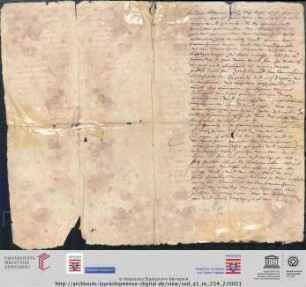 Urkunde : Vergleich zwischen den Gemeinden Biblis und Wattenheim wegen des Weidegangs