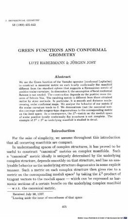 Green functions and conformal geometry