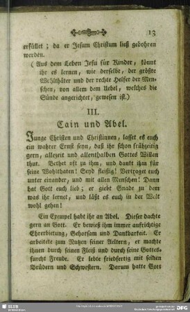 III. Cain und Abel