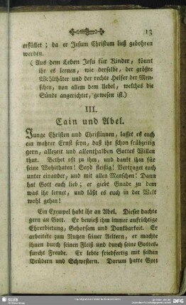 III. Cain und Abel