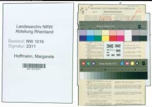 Entnazifizierung Margarete Hoffmann , geb. 22.09.1922 (Angestellte)