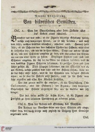 Neunte Abtheilung. Von historischen Gemälden