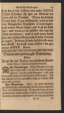 Sieben und zwanzigste Besuchung: