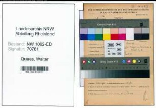 Entnazifizierung Walter Quaas, geb. 09.01.1910 (Studienrat)