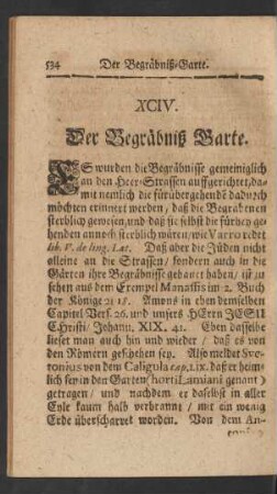 XCIV. Der Begräbniß-Garte