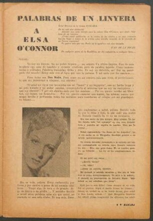 Palabras de un linyera a Elsa O'Connor