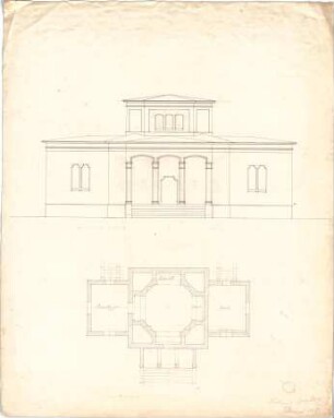 Speeth, Ferdinand; Badehaus - Grundriss, Ansicht