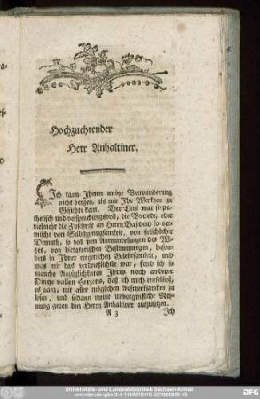 Hochzuehrender Herr Anhaltiner.