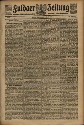 Erste Ausgabe vom Dienstag, den 06. April 1909.