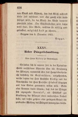 XXXV. Ueber Düngerbehandlung