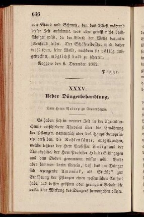 XXXV. Ueber Düngerbehandlung