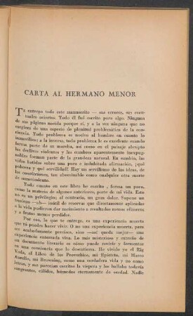 Carta al hermano menor