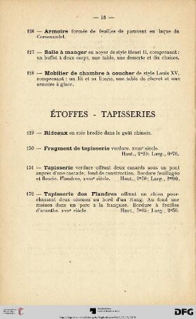 Étoffes - Tapisseries (Nr. 129-132)