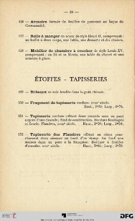 Étoffes - Tapisseries (Nr. 129-132)