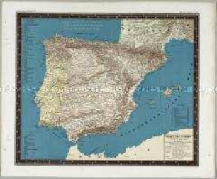 Bauerkeller's Handatlas der allgemeinen Erdkunde, der Länder- und Staatenkunde: Spanien und Portugal