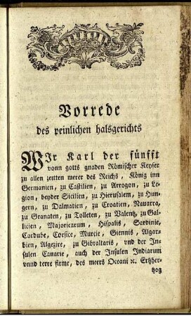 Vorrede des peinlichen Halsgerichts