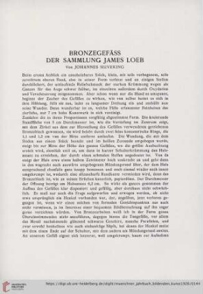 Neue Folge Band III: Bronzegefäss der Sammlung James Loeb