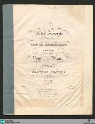 Valse favorite du Duc de Reichstadt : varié pour le piano; opéra 59