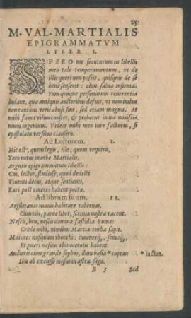 M. Val. Martialis Epigrammatum Liber I.