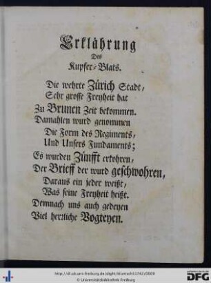 Erklärung des Kupfer-Blats.