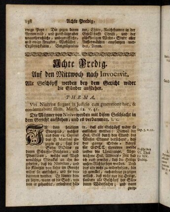 138-156, Achte Predig.