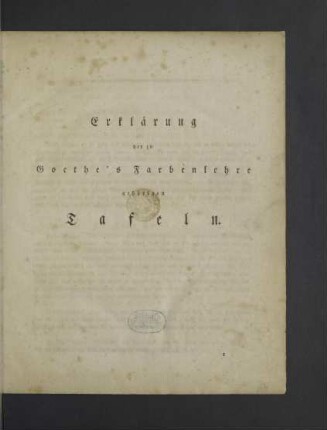 [3]: Erklärung der zu Goethe's Farbenlehre gehörigen Tafeln