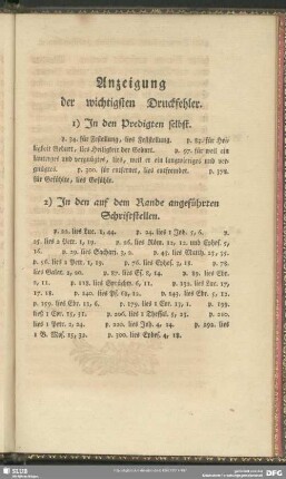 Anzeigung der wichtigsten Druckfehler